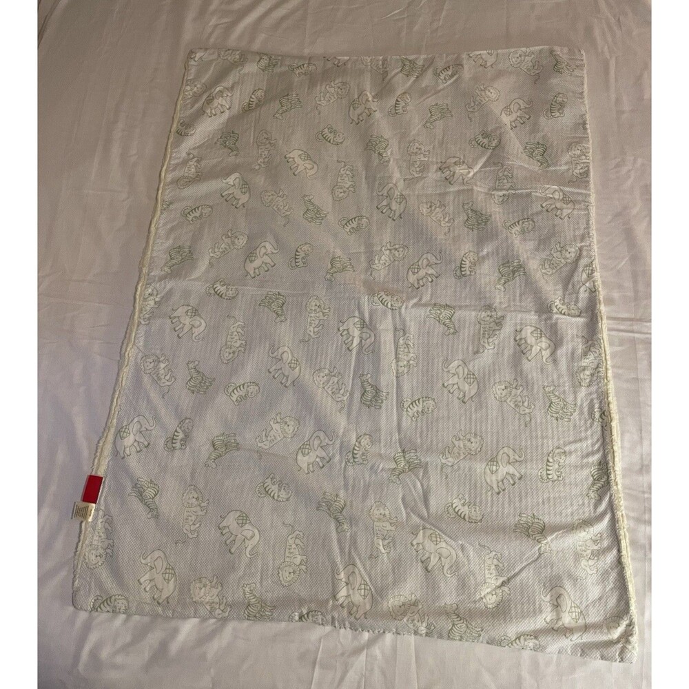 Amy Coe White Blue Lion Baby Blanket Safari Jungle Animal Limited Edition